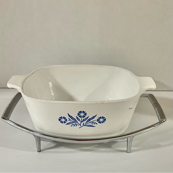 Corning Ware 1 qt & 1.5 qt Cornflower Blue & Saucepan Cradle P-11-M-1 - Picture 9 of 13